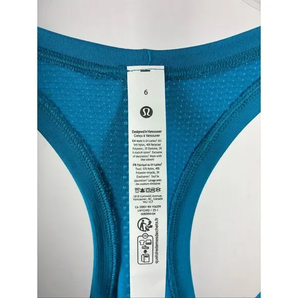 NWT lululemon Swiftly Tech Racerback Tank 2.0 Hawaiian Blue - Picture 6 of 9